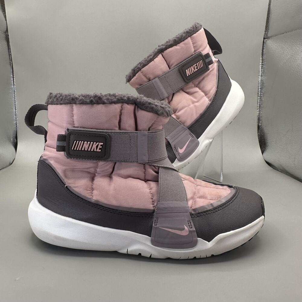 Nike Flex Advance Boots Youth Size 3Y Pink Gray Fleece Lined Winter DD0304-600